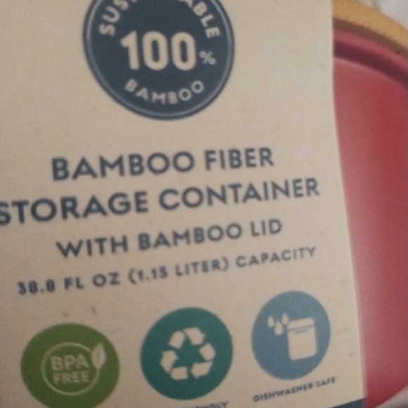 Red Bamboo Fiber Storage Containers - Picture 13 of 16